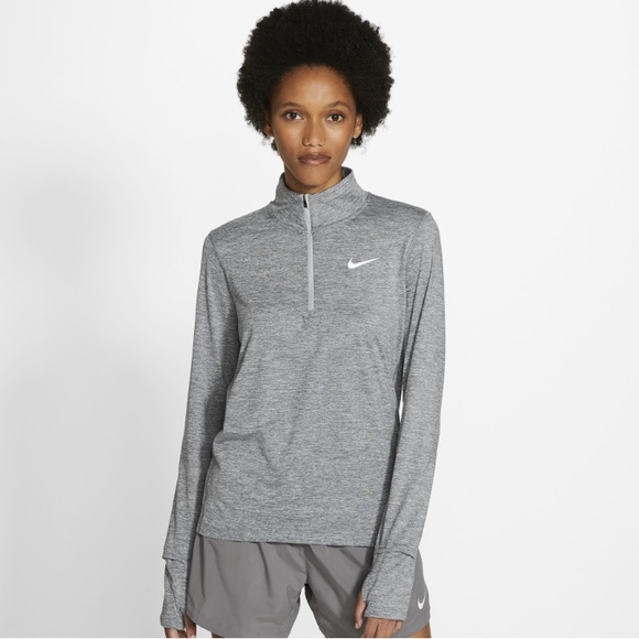 Nike women’s element zip running top, gray color, size small - Picture 1 of 11